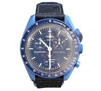 Swatch Orologio da Polso Moonswatch Omega x Mission to Neptune Pelle di Struzzo