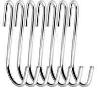 Swatowot 12 ganci a S robusti, 10 cm, ganci a forma di S, grandi grucce per cucina, bagno, camera da letto e ufficio (12 pezzi, XL, argento)
