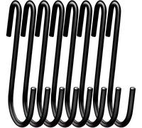 Swatowot 12 ganci resistenti a S da 10 cm, a forma di S, per cucina, bagno, camera da letto e ufficio, confezione da 12 pezzi, XL, colore: nero