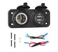 Swavitie Dual Presa USB QC 3.0 per Caricabatteria da Auto con Presa Accendisigari 12V/24V Doppia Prese USB Incasso Auto Impermeabile per Veicolo Barca Camion Marino