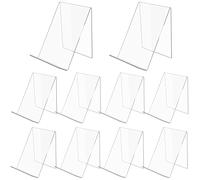SWAWIS 10 Pezzi Fermalibri in Acrilico Trasparente da Tavolo 13 x 11,5 x 10 cm, Supporto per Libri Acrilico