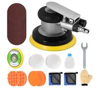 SWAWIS 125mm Levigatrici Orbitale Pneumatica, 12000RPM, Eccentricità 5 mm, Accessori Completi, Smerigliatrice Orbitale ad Aria per Levigare e Lucidare Superfici Automobilistiche in Legno e Metallo