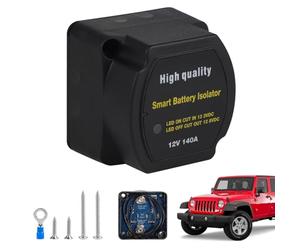SWAWIS 12V 140A Isolatore a Doppia Batteria, IP67, Modello Automatico Isolatore a Doppia Batteria per Caravan Camion SUV RV ATV