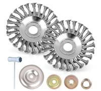 SWAWIS 2 Pezzi Spazzola per Decespugliatore Diametri 150mm Testina Decespugliatore Universale Dimensione Foro 25,4 mm con Accessori di Montaggio