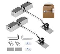SWAWIS 2Pcs Chiudiporta Automatico, Molla Chiudiporta per Porte di 20-40 kg, Regolabile a Molla, con Chiave Esagonale e Viti, Interna per Casa Ufficio Camera da Letto (Argento)