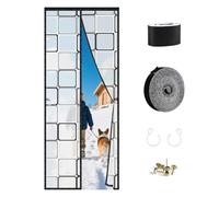 SWAWIS 80X200cm Tenda Termica Magnetica per Porte, in Materiale EVA, con Velcro, Chiusura Automatica, Impermeabile e Antivento, per Balconi Camere da Letto Cucine(Motivo a Scacchi)