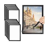 SWAWIS A4 Cornice Magnetica Autoadesiva, Cornici Magnetiche A4 Display Impermeabile per l'Affissione di Documenti, Manifesti, Informazioni, Pubblicità, Offerte, Nero