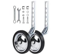 SWAWIS Argento Ruote Ausiliarie per Biciclette per Bambini, Ruote di Allenamento per Biciclette in PVC e Metallo Meteriale, Rotelle Bicicletta Stabilizzatori Universali per 12 14 16 18 20 Pollice Bici