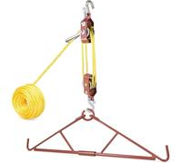 SWAWIS Gancio da Campo con Paranco per la Sospensione e Il Disosso della Preda capacità 300 kg Corda 12 M