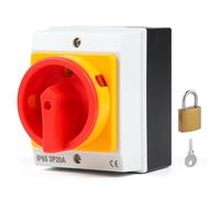 SWAWIS Interruttore Generale 20A Interruttore di Manovra-Sezionatore 3 Poli IP65 Interruttore di Riparazione con Custodia per Collegamento di Interruttori e Separazione di Piccoli Circuiti