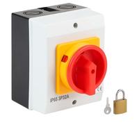 SWAWIS Interruttore Generale 32A Interruttore di Manovra-Sezionatore 3 Poli IP65 Interruttore di Riparazione con Custodia per Collegamento di Interruttori e Separazione di Piccoli Circuiti