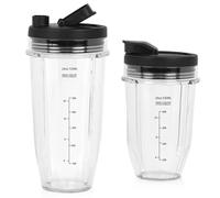 SWAWIS Kit di 2 Bicchieri Sostitutivi per Frullatore da 18oz (530ml) e 24oz (710ml) Compatibile con Ninja Auto-iQ Frullatore BN750EU BN495EU BN800EU TB301EU TB401EU CB100EU CB350EU