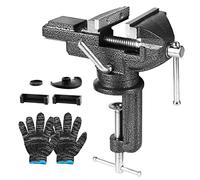 SWAWIS Morsa da Banco, Larghezza Ganasce 75mm, Morsa con Base Girevole 360 °, Può Essere Utilizzato per Fissare Pezzi di Legno e Metallo