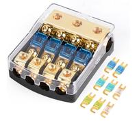 SWAWIS Portafusibili ANL Mini 4 Vie 12V per Fusibili 30A-100A