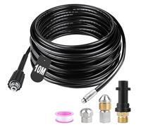 SWAWIS Sonda Sturatubi 10M 180bar Sonda Sturatubi per Idropulitrice Tubo Idropulitrice con Ugelli Rigidi + Rotanti, Adattatore per Kärcher K2 K3 K4 K5 K6 K7 Idropulitrici