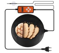 SWAWIS Tappetino Riscaldante per Pane per Lievitazione Ø 30,5 cm, 230 V 30 W, con Termostato, Intervallo di Regolazione della Temperatura 5-45 °C, Timer 0-24H, per Fermentazione del Pane e Vino