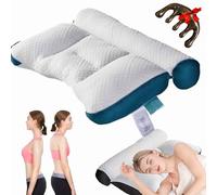Swaynook Pillow,Ergonomic Goose Down Pillow,Ergonomic Goose Down Pillow For Neck,Pillow With Neck Support,Goose Down Pillows,Sleep Enhancing Cervical Support Comfort Goose Down Pillow (blue*1)