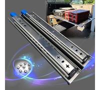 SWAYVES Guide per Cassetti per Carichi Pesanti con Blocco, Montaggio Laterale, Estrazione Totale, Cuscinetti a Sfera, Guide per Cassetti Industriali con Blocco, 1 Paio/With Lock/350Mm