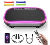 SWBSLL Piattaforma Vibrante Piattaforma Perdita di Peso,Telecomando | 9 Modalità Regolabili, 1-120 Livelli Di Intensità, Altoparlante Bluetooth Incorporato, Display LED, Capacità di Carico 150 kg