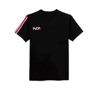 Swdan T-Shirt Unisex, Mass Effect N7 Tshirt Uomo Nera,Costume Cosplay per Uomo Donna (Size:S)