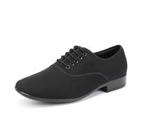 SWDZM Scarpe da Ballo Comode Uomo Scarpe da Ballo Latino Americano Allenamento per Salsa Tango,Nero Cloth,Tacco 2.5cm,Suola in Gomma,45EU