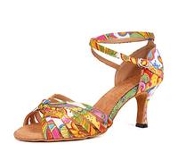 SWDZM Scarpe da Ballo Latino Americano Donna Stivali da Ballo Salsa e Bachata Tango da Sala,L354,Colorato,Tacco-8.5CM,EU 43