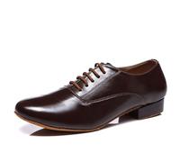 SWDZM Scarpe da Ballo Latino Americano Uomo per Salsa Tango Jazz Partito di Danza Scarpe Tacco Basso,L533,Café,Ante,40 EU