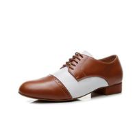SWDZM Scarpe da Ballo Latino Americano Uomo per Salsa Tango Jazz Partito di Danza Scarpe Tacco Basso,9010,Marrone,Ante,43 EU