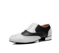 SWDZM Scarpe da Ballo Latino Americano Uomo per Salsa Tango Jazz Partito di Danza Scarpe Tacco Basso,9011,Bianco,Ante,43 EU
