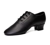 SWDZM Scarpe da Ballo Latino Americano Uomo per Salsa Tango Jazz Performance Partito Scarpe Tacco Basso,238,Nero,41 EU