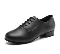 SWDZM Scarpe da Ballo Latino Americano Uomo per Salsa Tango Jazz Performance Partito Scarpe Tacco Basso,704,Nero,39 EU