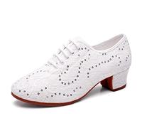 SWDZM Scarpe da Ballo Pratica Donna Latin Salsa Pratica Standard Punta Chiusa Scarpe,Modello KC-LP-ZBM