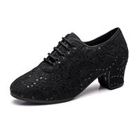 SWDZM Scarpe da Ballo Pratica Donna Latin Salsa Pratica Standard Punta Chiusa Scarpe,Nero,EU 43