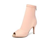 SWDZM Scarpe da Ballo Stivaletto Latino Americano Donna Punta Aperta con Tacco Alto Stivaletti da Sala Festa,Rosa Confetto,Tacco 8.5cm,Gomma,39 EU