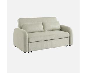 swe ivano letto arrotondato in velluto a coste, 2 posti Grigio chiaro - 170x90x88 cm