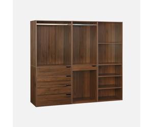 swe rmadio guardaroba modulare con 3 elementi, Modulo, Marrone, 200x45x180 cm