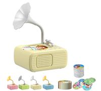 Sweako Kids Gramophone, Treatregard Kids Phonograph, Toddler Phonograph with 99 Cards, for Gift Boys Girls Educational Interactive Gift (Beige)