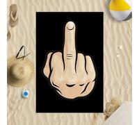 Swearing Dito Nero Microfibra Telo da Spiaggia Scherzo Divertente Regalo Nuoto