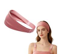Sweat Bands - Fascia per capelli per uomo e donna, larga, alla moda, per yoga, corsa, allenamento (rosa)