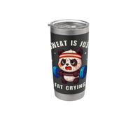 Sweat Is Just Fat Crying Panda Gym Workout Bicchiere termico in acciaio inox doppia parete