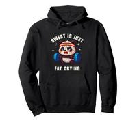 Sweat Is Just Fat Crying Panda Gym Workout Felpa con Cappuccio