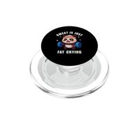 Sweat Is Just Fat Crying Panda Gym Workout PopSockets PopGrip per MagSafe