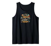 Sweat Is My Therapy Gym Workout Fitness Design Canotta