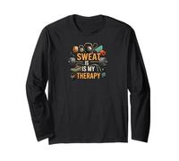 Sweat Is My Therapy Gym Workout Fitness Design Maglia a Manica
