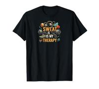 Sweat Is My Therapy Gym Workout Fitness Design Maglietta