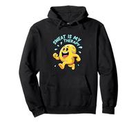 Sweat Is My Therapy Running Workout Funny Felpa con Cappuccio
