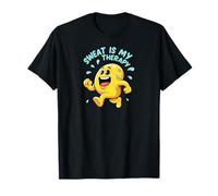 Sweat Is My Therapy Running Workout Funny Maglietta