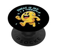 Sweat Is My Therapy Running Workout Funny PopSockets PopGrip Adesivo