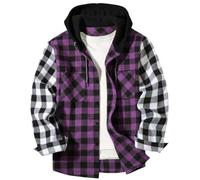 Sweat Jacket - Felpa con cappuccio da uomo, con tasche, bottone, slim fit, per il tempo libero, classica, alla moda, per le mezze stagioni, comode e leggere, con cappuccio, Lilla, XL