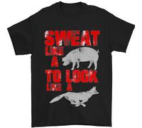Sweat Like A Pig To Look Like A Fox Gym Uomo T-Shirt 100% Cotone
